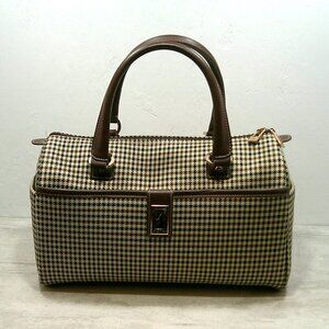 London Fog Cambridge 16' Classic Satchel Woven Houndstooth